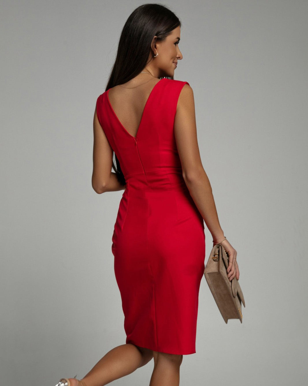 Altuva London | Body-hugging dress with deep V-neckline